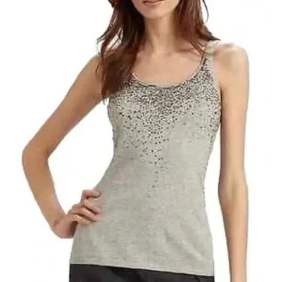 Eileen Fisher Womens Size XS Cashmere Cotton Embellished Sequin Tank Gray - Picture 1 of 10
